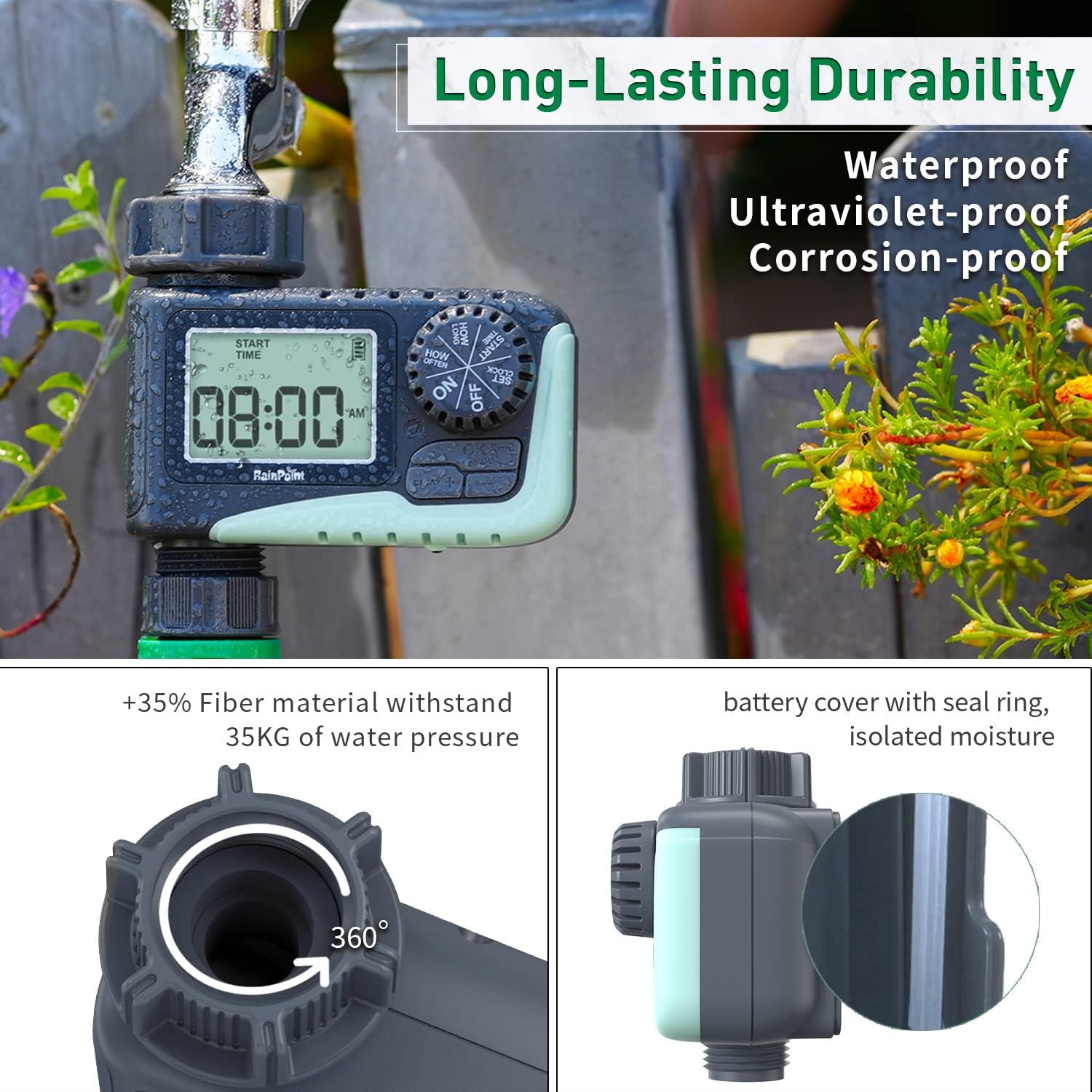 Buy RAINPOINT Sprinkler Timer, Programmable Water Timer for Garden Hose