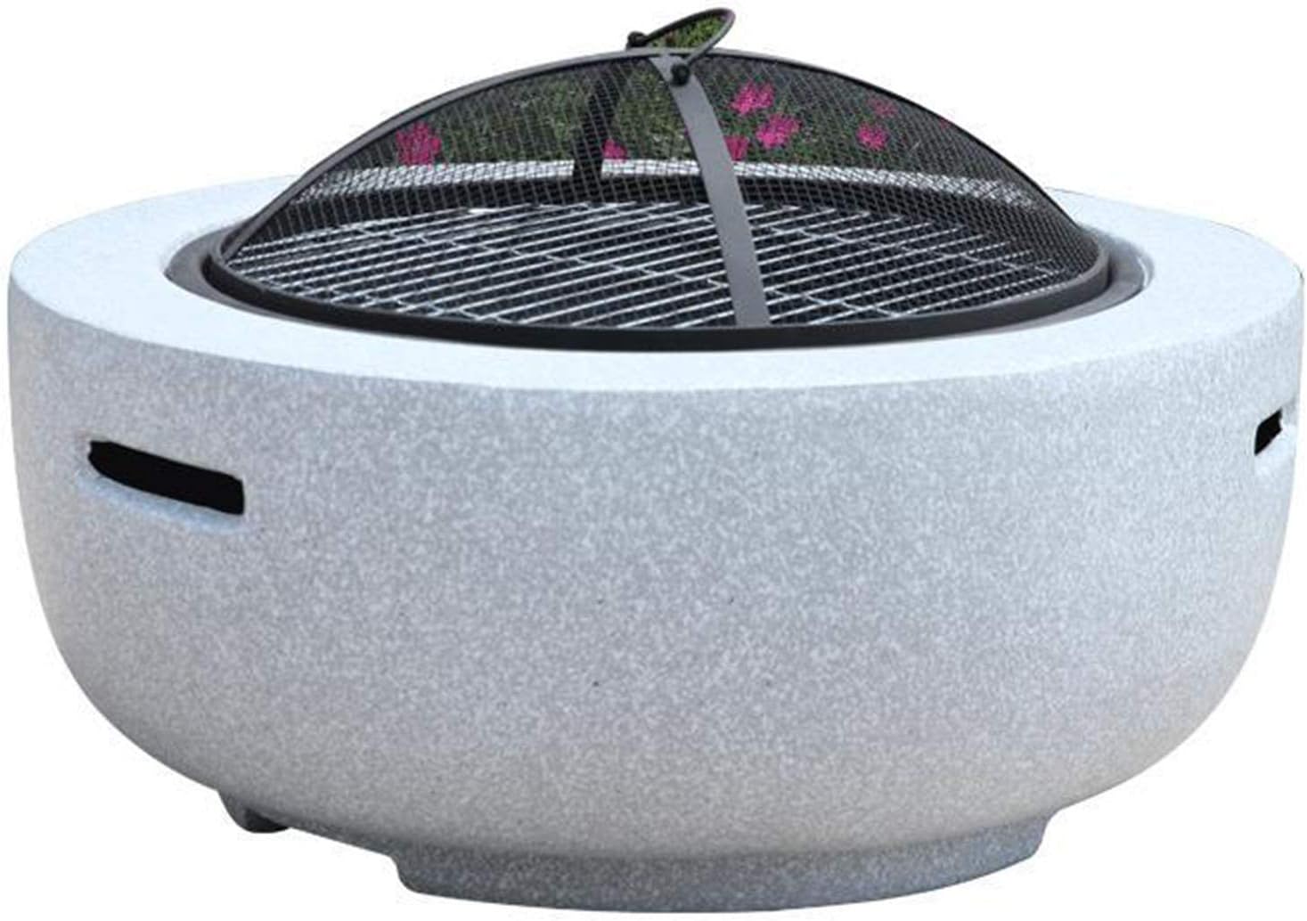 Fire Pits for Gardens and Terraces Outdoor Garden Fire Bowls with Grills and Net Covers Round Table Tops for Placing Drinks and Barbecue Supplies