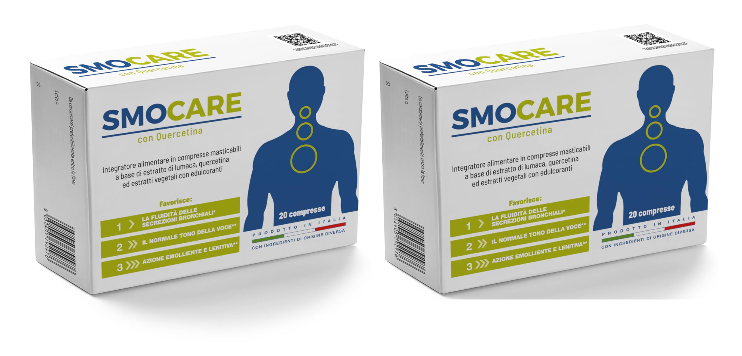 Smocare per tosse cronica 20 compresse masticabili con Quercetina - confezione da 2