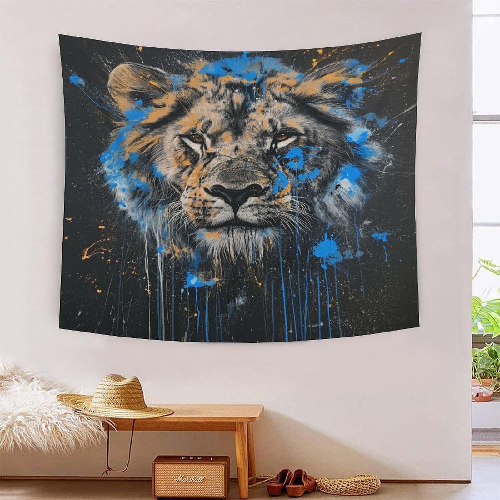Tenture murale lion 3D haute définition en tissu polyester premium - 7