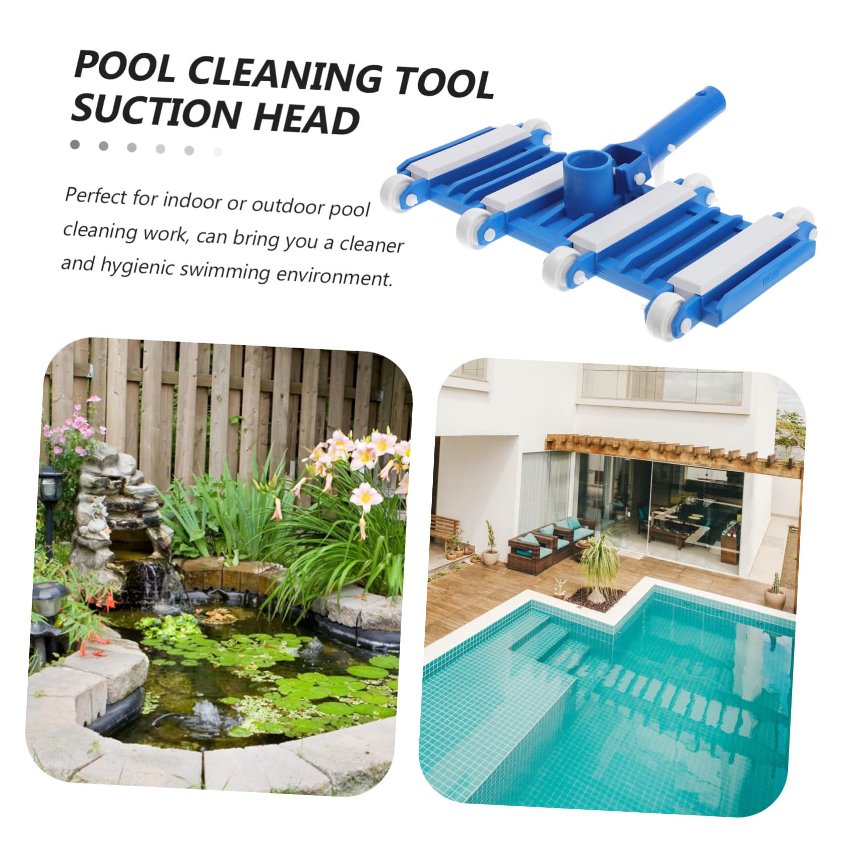Yardwe Cabezal De Succión De Piscina Manual Con Limpiador, Piezas De Vacío, Cepillo Para Aspiradora De Mano y Cabezal De Limpieza Abdominales
