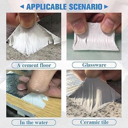 Miniatura 5 de ADHES - Cinta de butilo impermeable, cinta adhesiva de papel de aluminio, 4 pulgadas x 16.4 ft, para reparación de caravanas, ventanas, silicona,