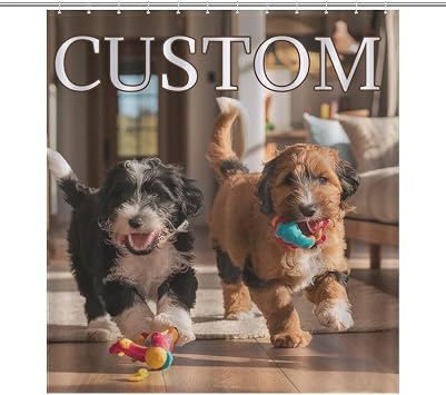 Custom Shower Curtains for Bathroom, Personalized Shower Curtain with Photo/Name Customized Shower Curtain with Picture Bathroom Decor, 36x72-66x72 inch
