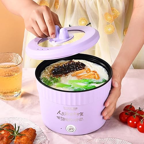 Mini olla eléctrica portátil de 1 litro, olla caliente multifuncional para el hogar, olla de arrozramen, para freír al vapor, sopa de fideos, forro