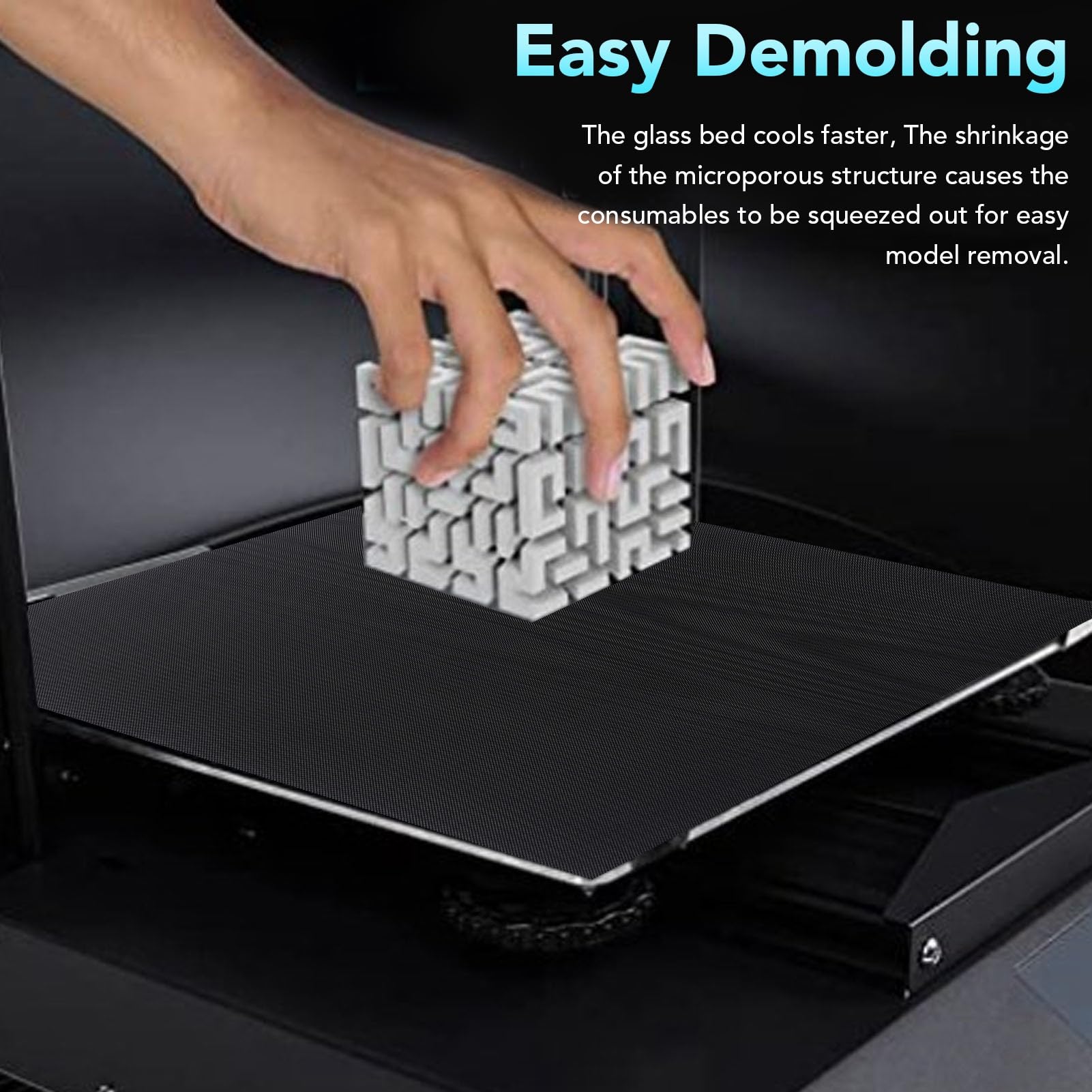 Piastra di Costruzione in Vetro per Stampante 3D da 500x500 Mm con Rivestimento Microporoso a Forte Adesione Facile Rimozione del Modello per Vetro Speciale per Bricolage