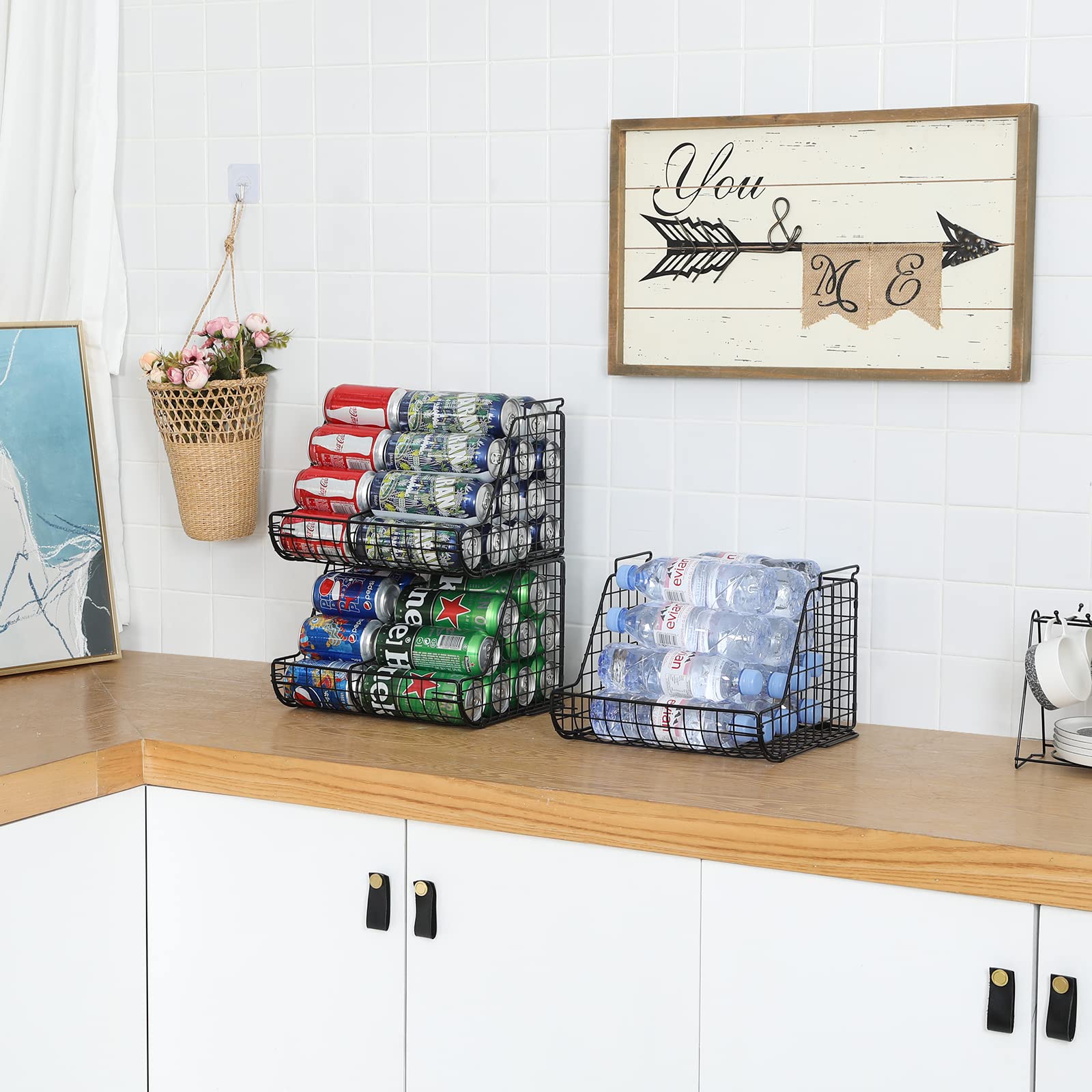 Buy Stacking Can Dispensers 3 Tier with 3 Divider, Pantry Can Organizer