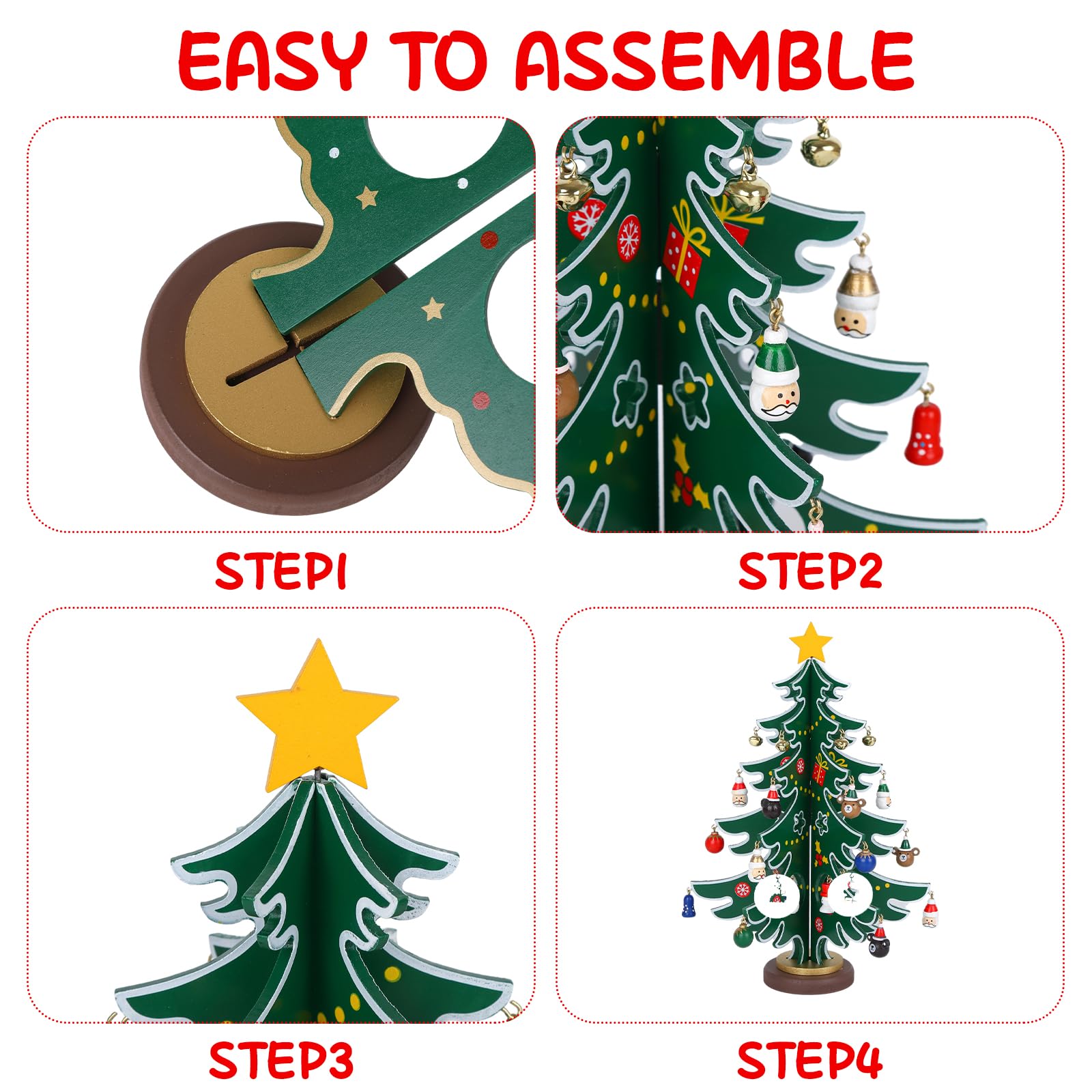 Calendario Dell'Avvento 2023 In Legno Con Albero Di Natale E 36 Ornamenti - Conto Alla Rovescia Per Bambini, Decorazione Natalizia Fai Da Te