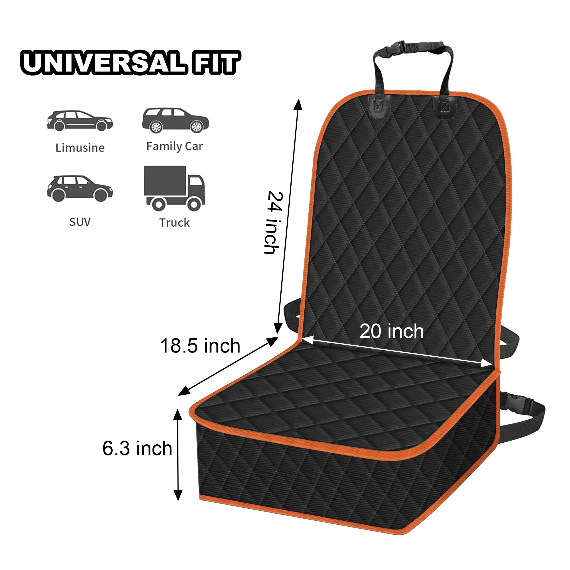 Femuar 2 Packs Car Front Seat Cover for Dogs, Waterproof Pet Car Seat Protector, Nonslip Scratch-Proof Dog Seat Cover for Cars, Trucks & SUVs - image 3