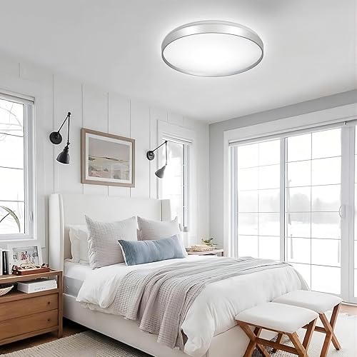 Miniatura 2 de DLLT - Lámpara de techo LED regulable moderna de 35 W, 20 pulgadas, redonda, redonda, redonda, para dormitorio, sala de estar, cocina, 3000-6000 K,