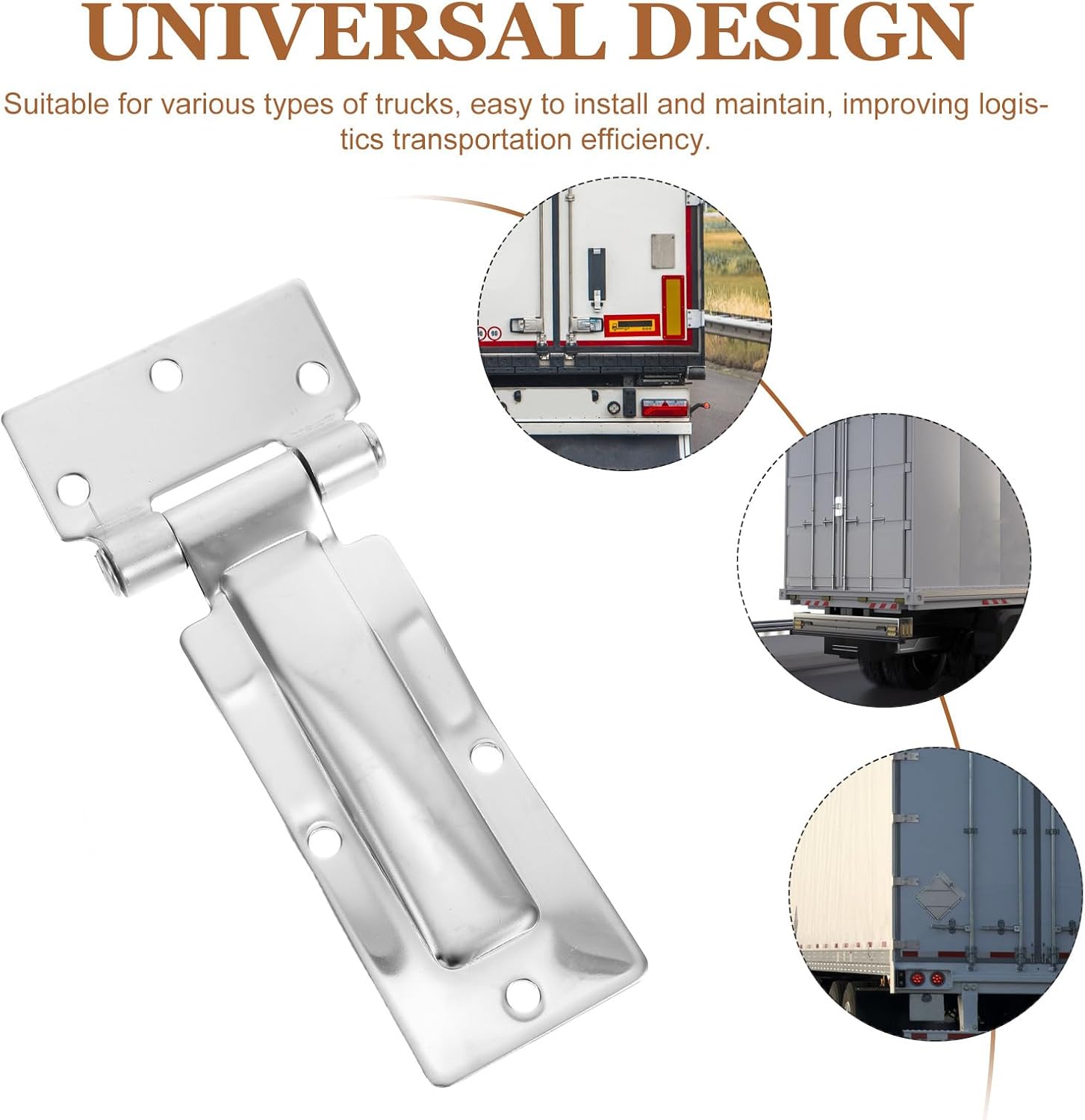Generic Swing Door Hinge: Cargo Truck Side Door External Hinge - Trailer Home Industrial Exterior Hardware - Stainless Steel Truck Repair Part