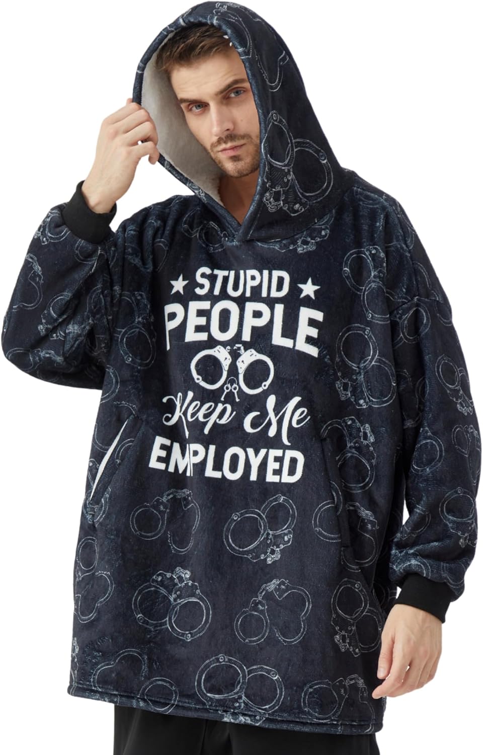 Correctional Officer Law Enforcement Police Officer Gifts, Wearable Blanket Hoodie for Christmas, Birthday, Super Soft Warm Cozy with Giant Pocket