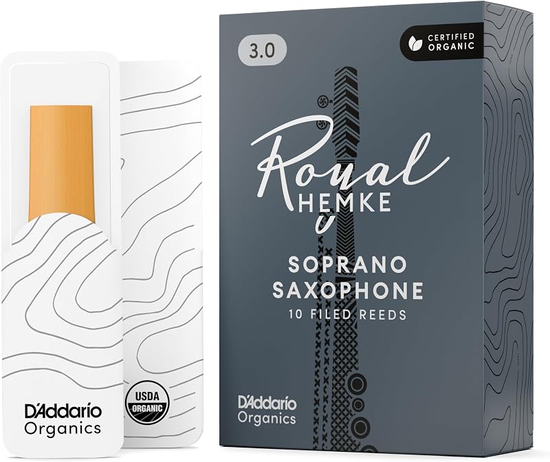 Hemke Organic Soprano Sax Reeds Strength 3.0, 10-Pack | Hemke Organic sax reeds deliver refined tone, consistent response, warm sound and expressive classical or jazz performance.