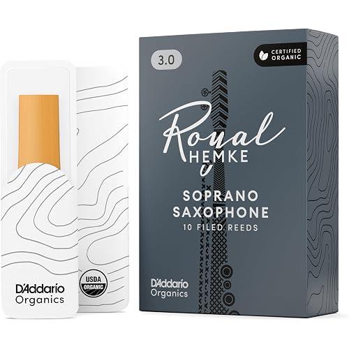 D'Addario Hemke Organic Soprano Sax Reeds Strength 3.0, 10-Pack | Hemke Organic sax reeds deliver refined tone, consistent response, warm sound and expressive classical or jazz performance.