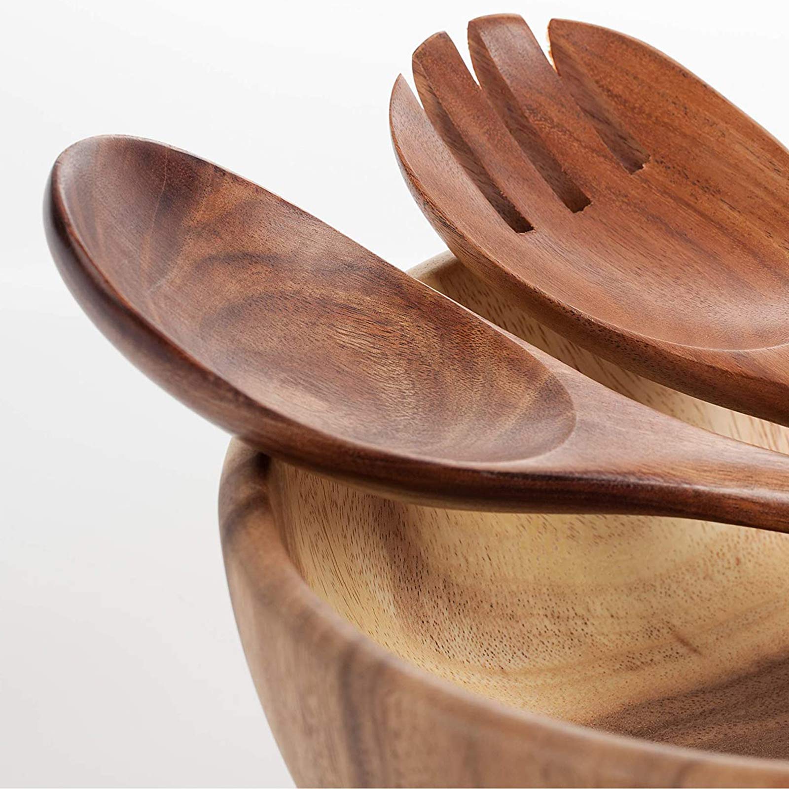 Tazón de Madera Natural Vajilla Fruta Ensalada Fideos de Fideos Arroz Cuenco de Madera Fruta de Madera Handicraft Cocina Cena Utensilio Cubiertos Set Tazón (Color : B)