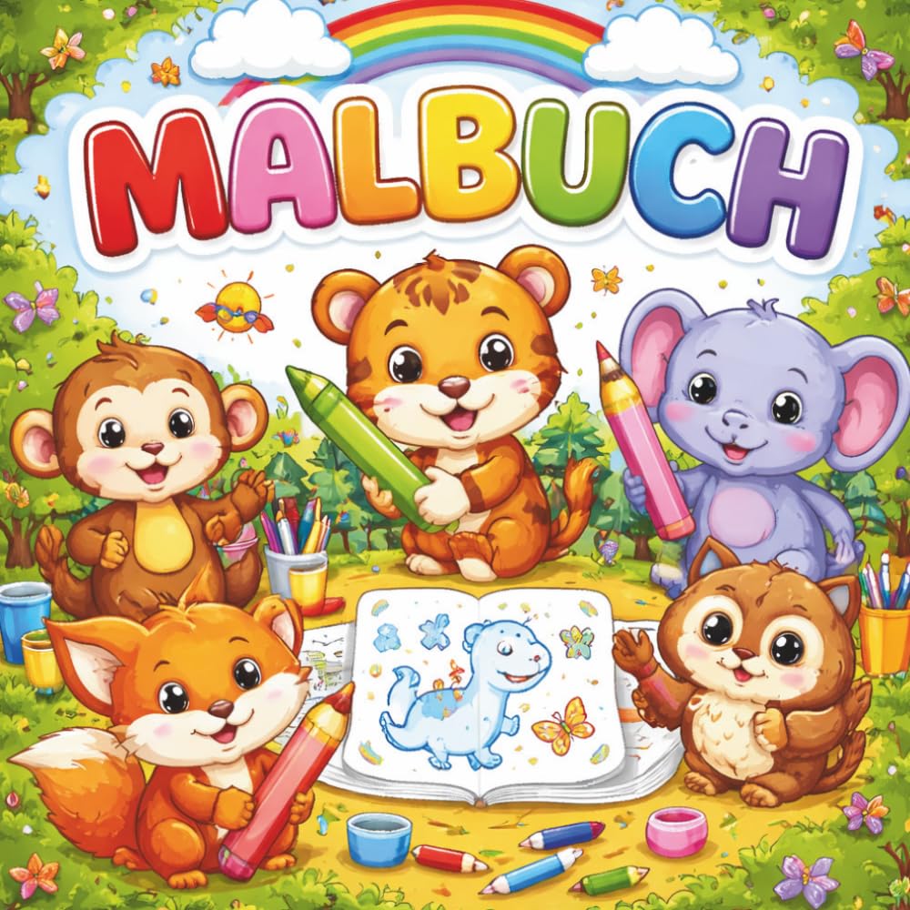 Mein erstes Tier-Malbuch - Große, einfache Tiere zum Ausmalen für Kinder von 2–5: für Kleinkinder und Kindergartenkinder von 2–5 Jahren