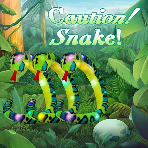 Miniatura 6 de Houswbaby - Animal de peluche realista con luces LED de 40 pulgadas, reptiles salvajes, reptiles salvajes, juguete de felpa suave para abrazar,