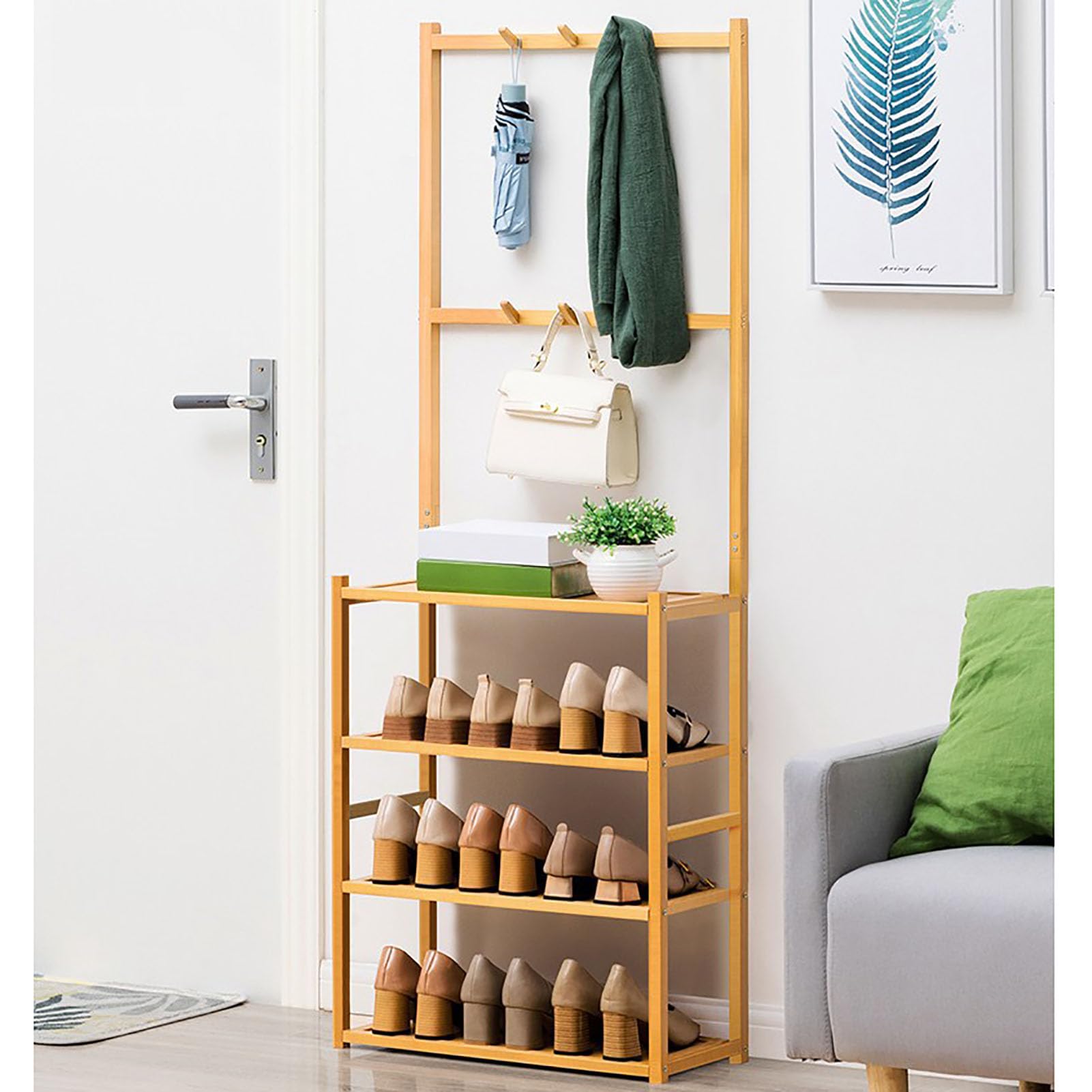 Étagère à chaussures en bois pour chambre et bureau moderne