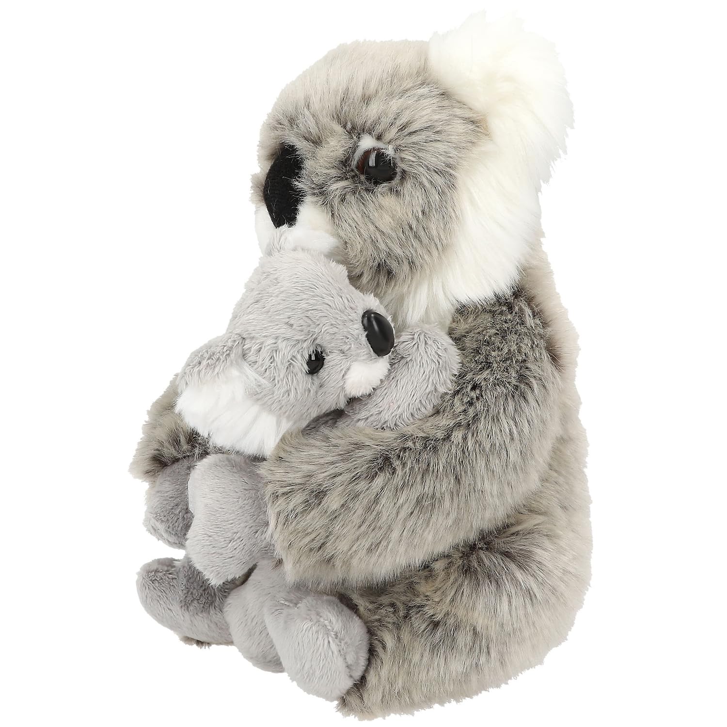 Depesche 12799 TOPModel Wild - Plüschtier Koala Mama und Baby, mit weichem Fell in Grau und Klettverschluss an den Händen des großen Kuscheltiers