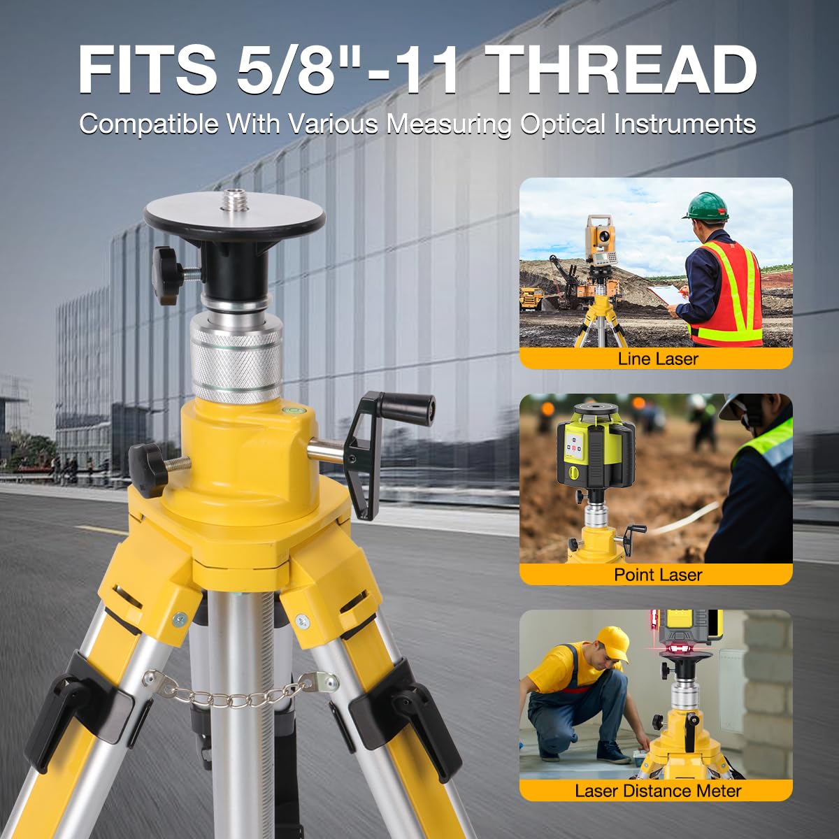 Trípode elevador para nivel láser, trípode de topografía con patas ajustables, trípode de nivel láser ajustable para instrumentos de topografía, láseres giratorios cruzados