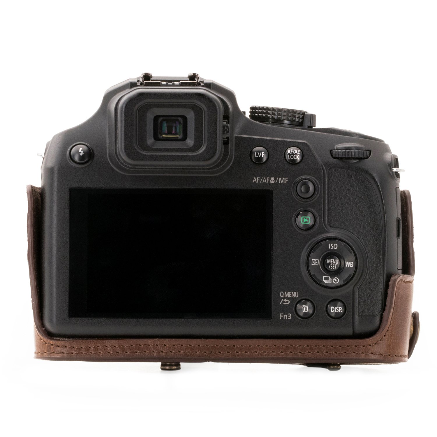 Megagear Panasonic Lumix Dc-Fz80, Fz82 Ever Ready Custodia In Finta Pelle Per Fotocamera Con Tracolla Marrone Scuro Mg1224