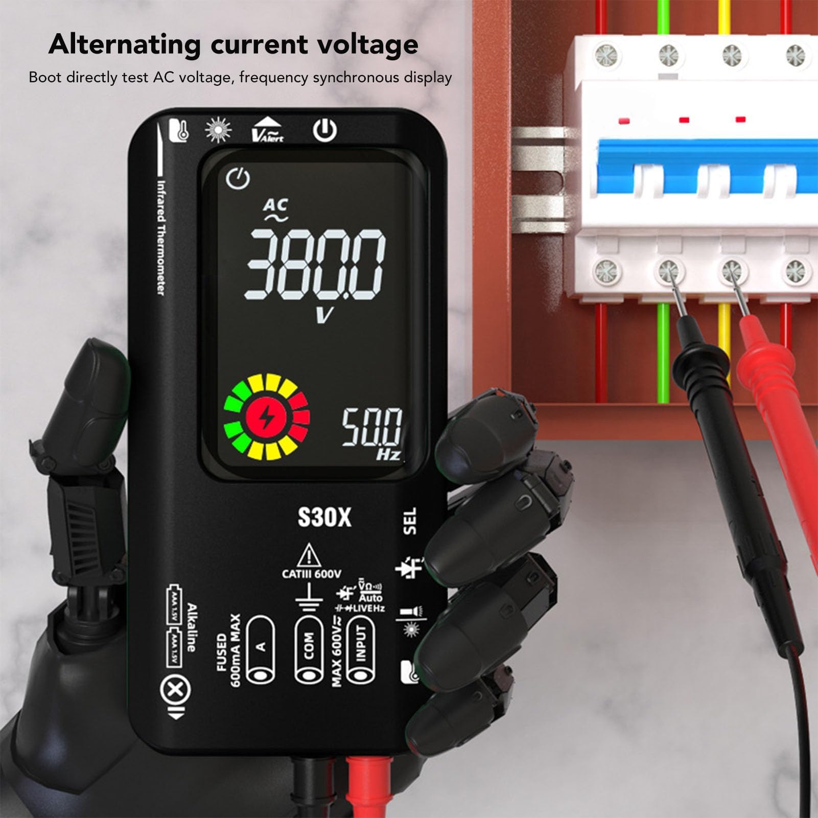 Crenova MS8233D Multimeter für Spannung, Strom, Widerstand, AC DC Voltmeter Ohm Tester mit Hintergrundbeleuchtetem LCD-Display