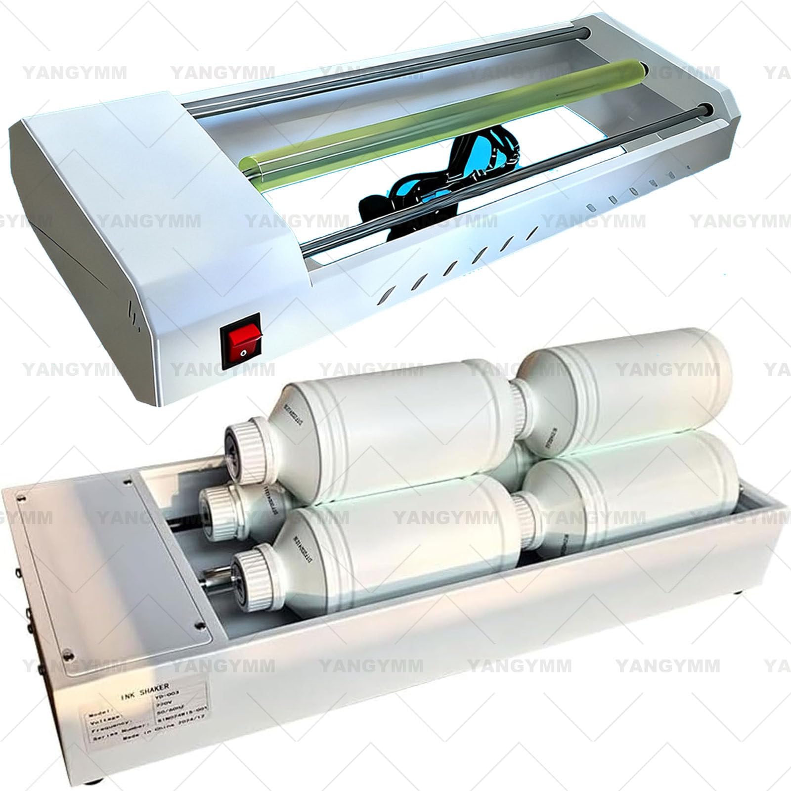 Mezclador de Pintura EléCtrico de 6 W, MáQuina de LaminacióN Anti-PrecipitacióN, Capacidad para 6 Botellas de Tinta de 1 L, Mezclador de VóRtice para Bricolaje, para Mezclar Acuarela A
