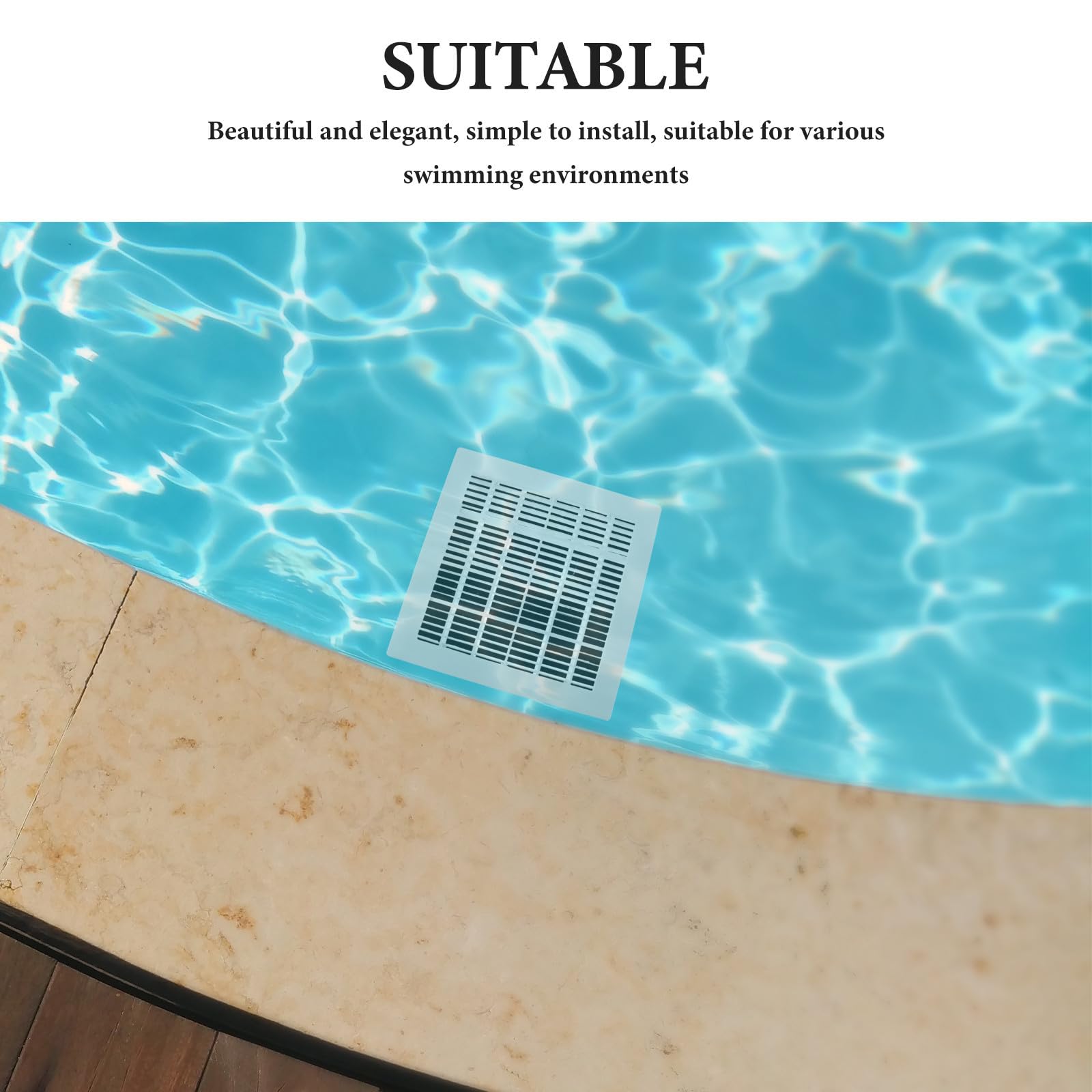 Genérico Desagüe Cuadrado de Piscina 30x30 CM en ABS Blanco para Control