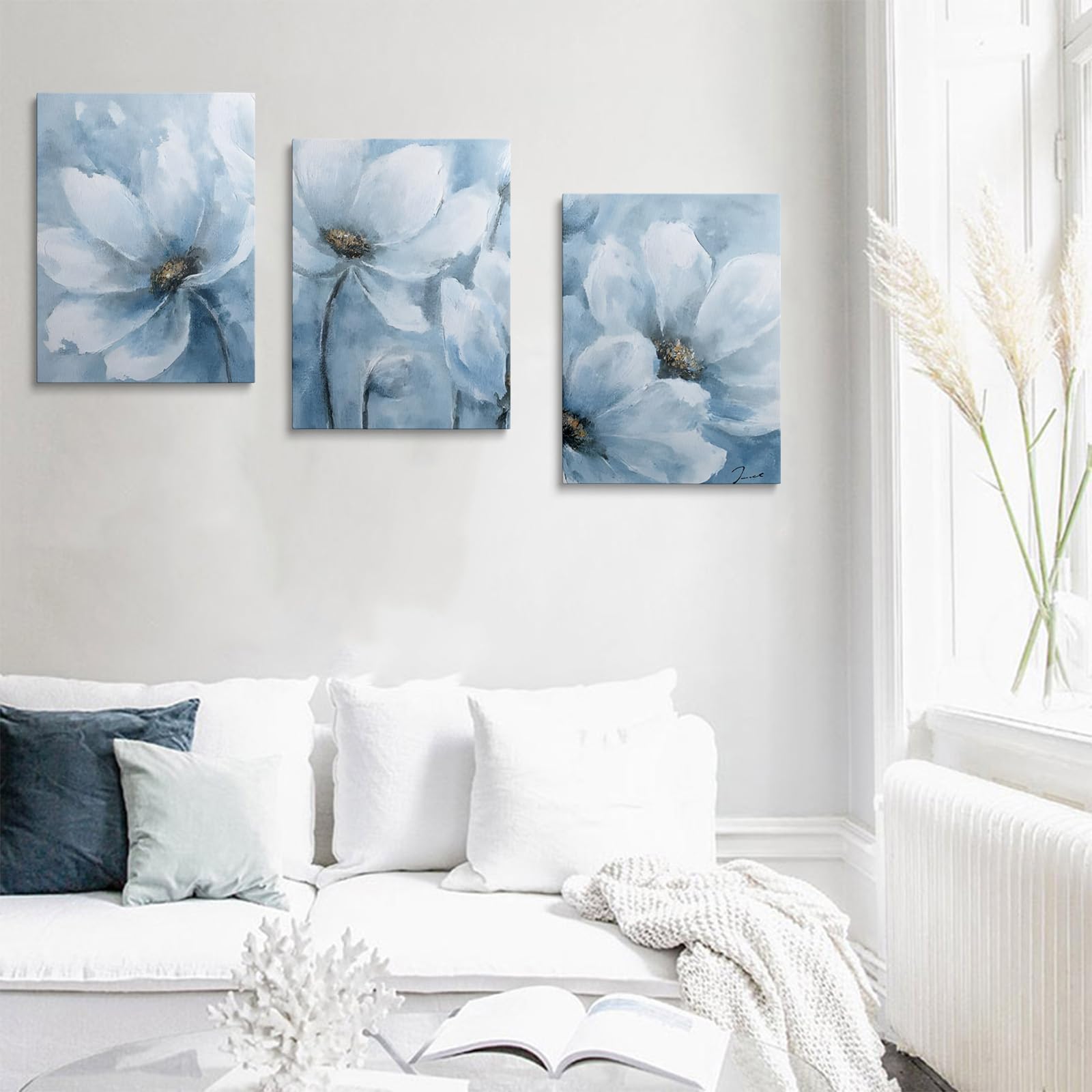 prinfantasy Framed Wall Art Home Decor Canvas Posters Flover Pictures for Bedroom Bathroom Living Room Aesthetic Room Decoration YH1304 - Image 2