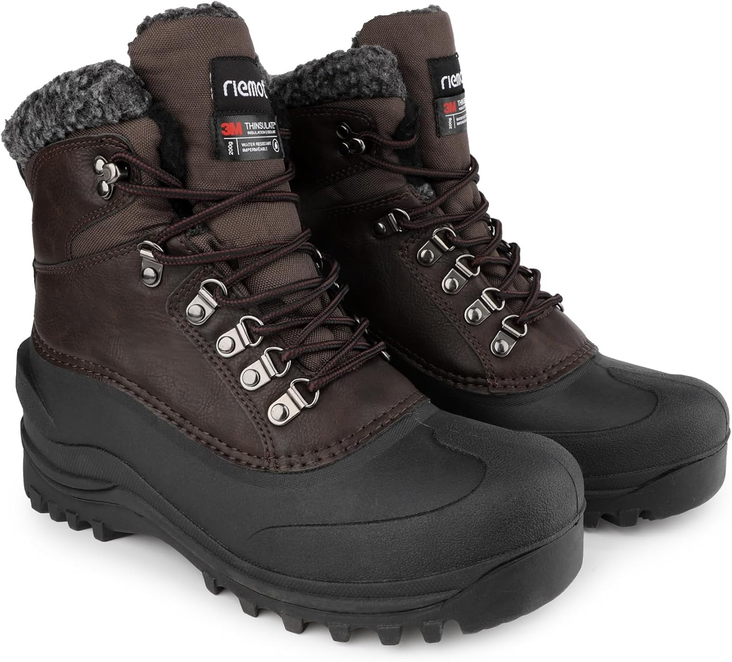 riemot Women's Men's Winter Snow Boots Waterproof Outdoor Boot Comfortable Anti-slip Warm Fur Collar Shoe for Hiking Walking Camping Lace-up Shoes US 5-14 - Image 9