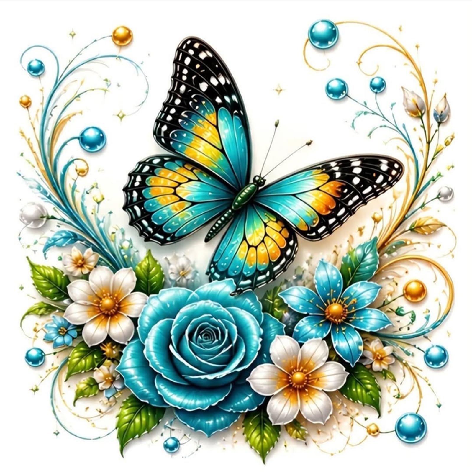 Embroidery Cross Stitch Kit Butterfly 11CT Stamped 45x45cm