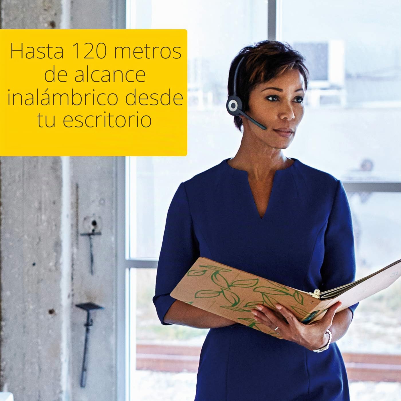 Jabra Pro 920 DECT Auricular alámbrico monoaural - Cancelación de Voz y Ruido en Alta defición, batería para Todo el día - Optimizado para teléfonos de Escritorio - Enchufe UE
