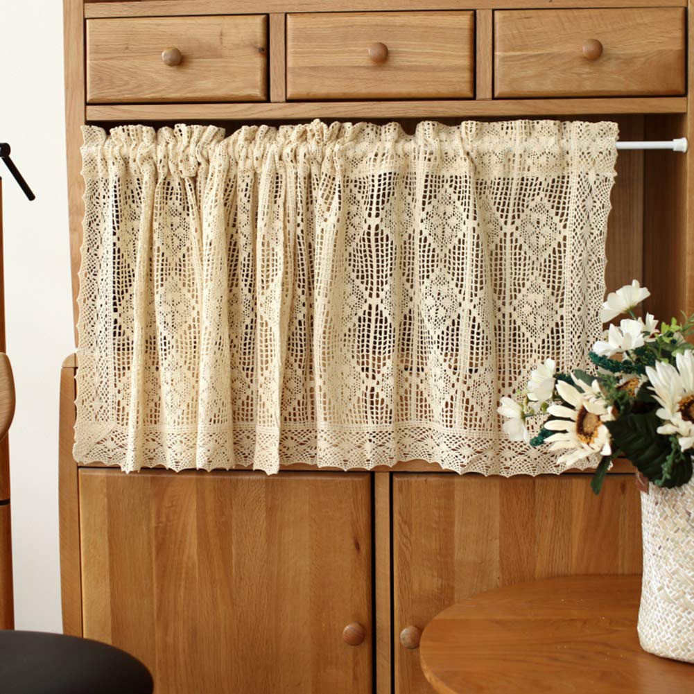 Courts rideaux de cuisine en coton pour porte d'armoire et fenêtre