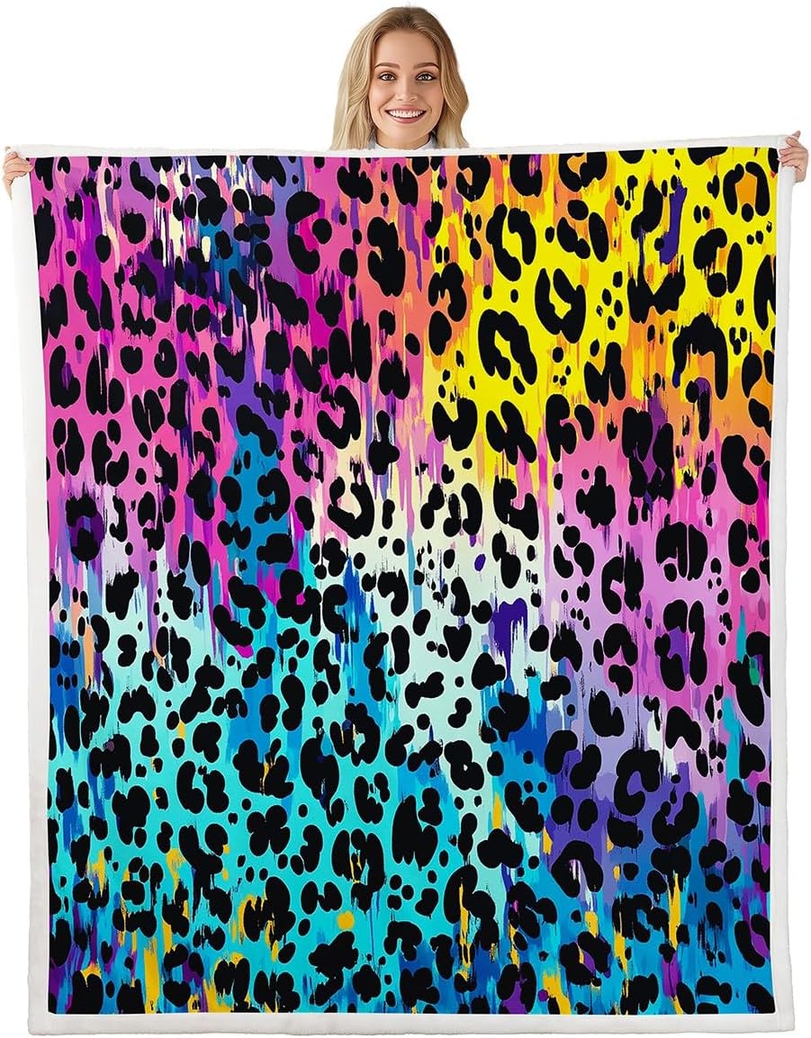 Feelyou Women Rose Fleece Blanket Colorful Floral Print Sherpa Blanket for Sofa Couch Romantic Flowers Pattern Plush Throw Blanket Breathable Chic Botanical Fuzzy Blanket Room Decor Twin 60"x80"