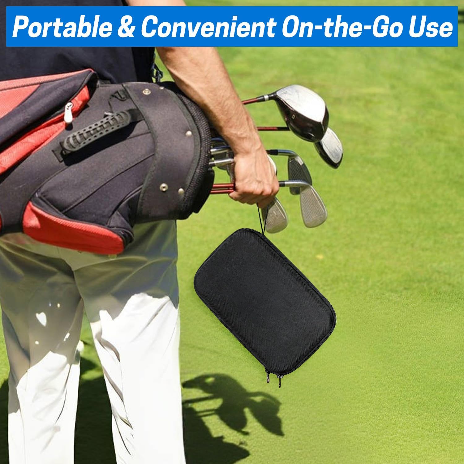 VISEMAN Golf Glove Holder, Golf Accessory Case with Detachable Glove Shaper, Portable Hard Case Waterproof for Golf Essentials