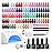 Beetles Gel Nail Polish Kit with U V Light - 32 Colors Nail Kit 55 Pcs Gel Polish Set Four Seasons Glow Pro Base & Matte Glossy Top Coat Nails Stuff Soak Off DIY Art Set Gifts for Women Teen Girls