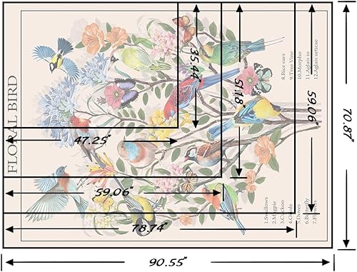 Miniatura 9 de Tapiz vintage de árboles de la vida tapiz de plantas hojas y flores tapiz para colgar en la pared vertical de identificación de la naturaleza