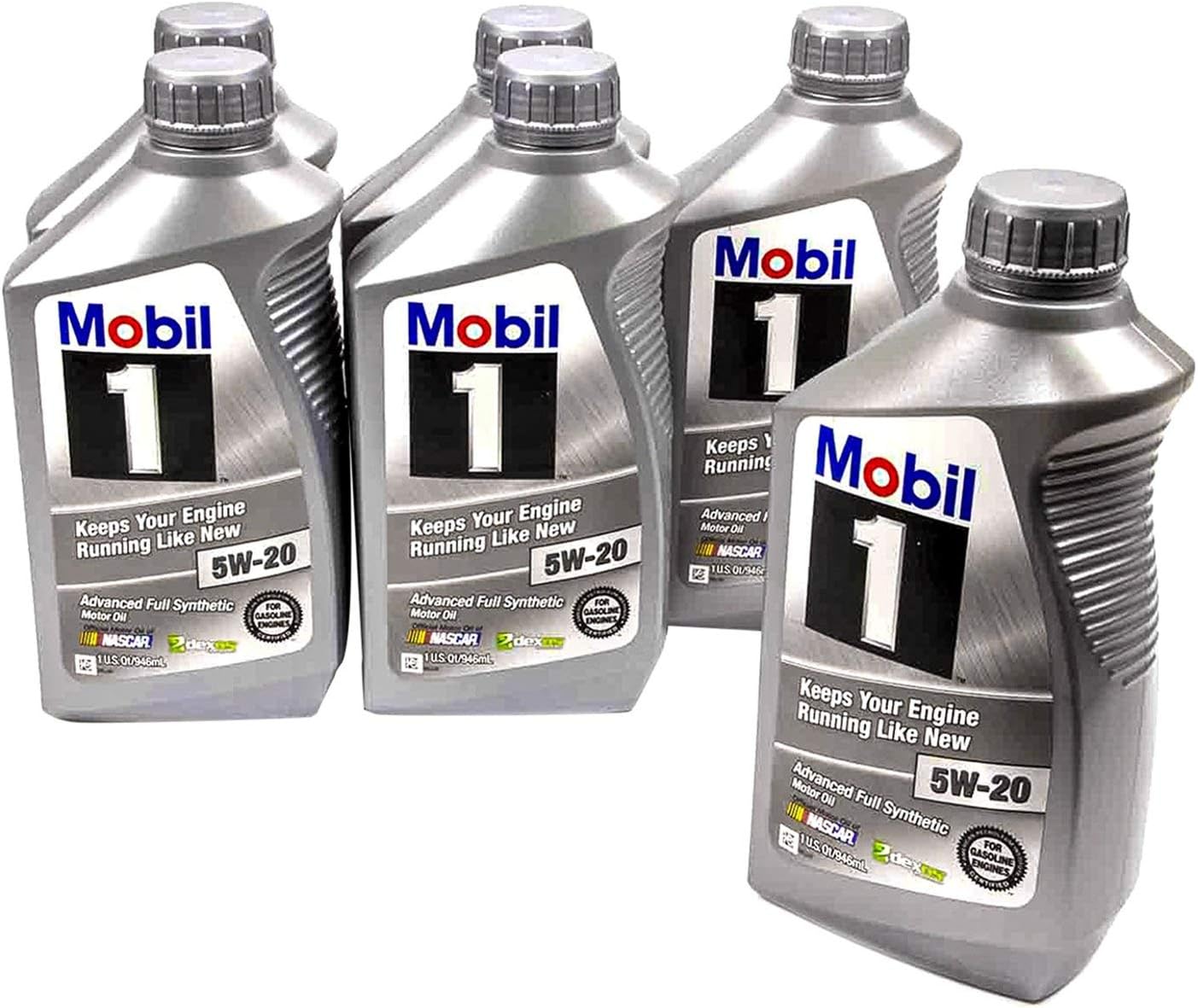Mobil 1 44975 5W20 Synthetic Motor Oil 1 Quart Bottle (Pack of 6