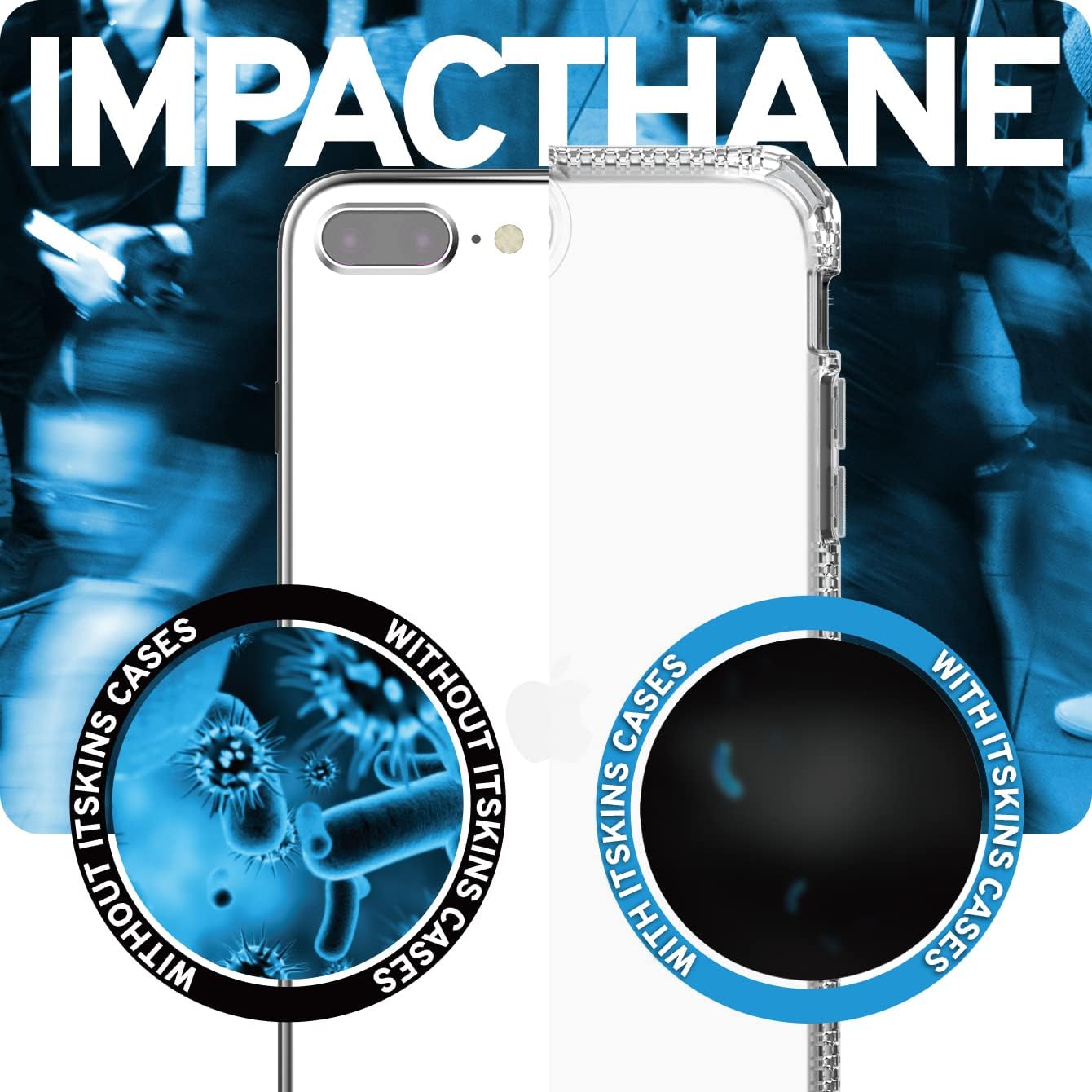 ITSKINS Spectrum Clear Protective Phone Case Compatible with iPhone 8 Plus / 7 Plus / 6S Plus, Slim Hybrid Case, Anti-Yellowing, and Heavy Duty Shockproof Cover, Military Phone Case | Transparent