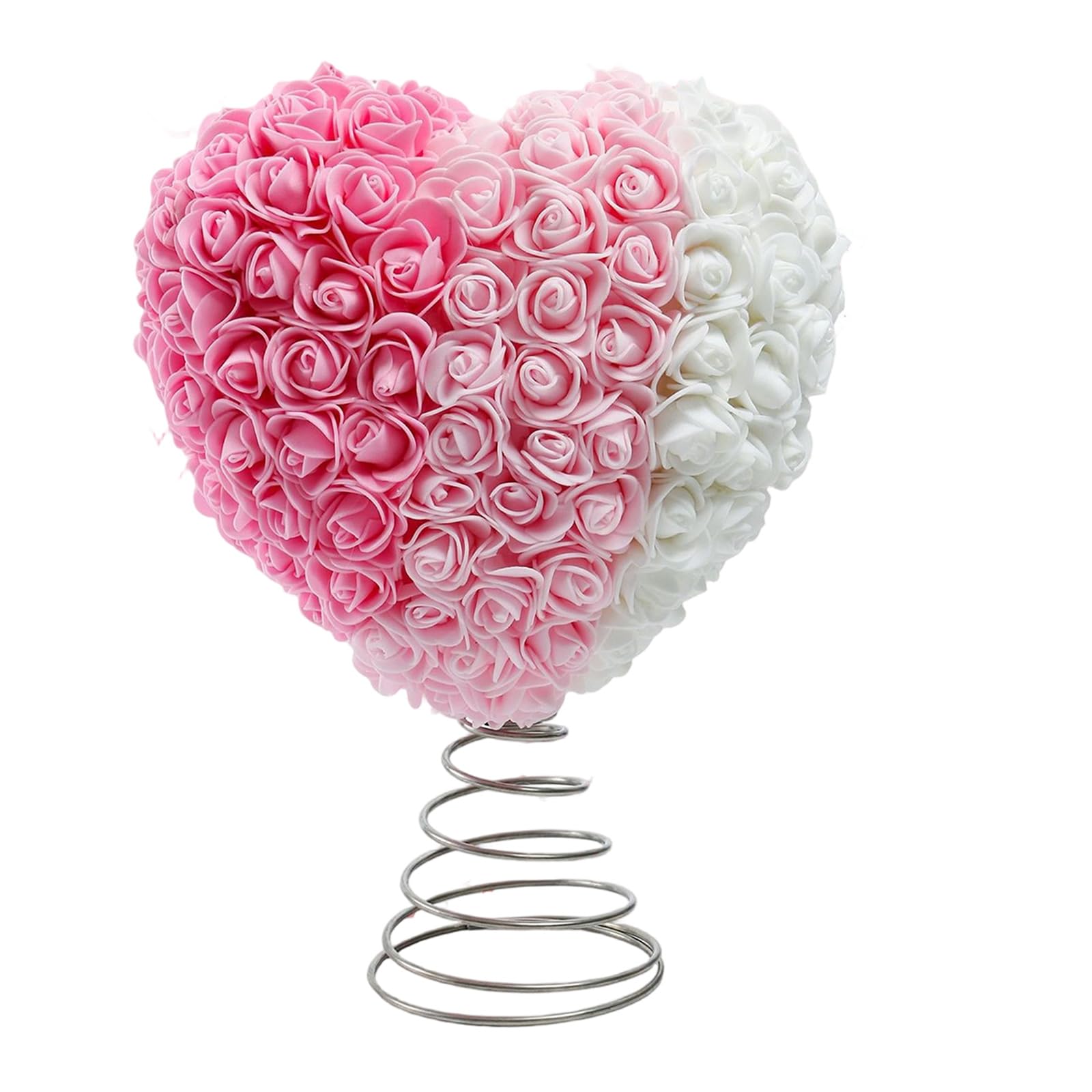LUCKGONI Valentines Day Heart Top Preserved Flower Festival Tree Top Ornament for Christmas Wedding Party Decoration