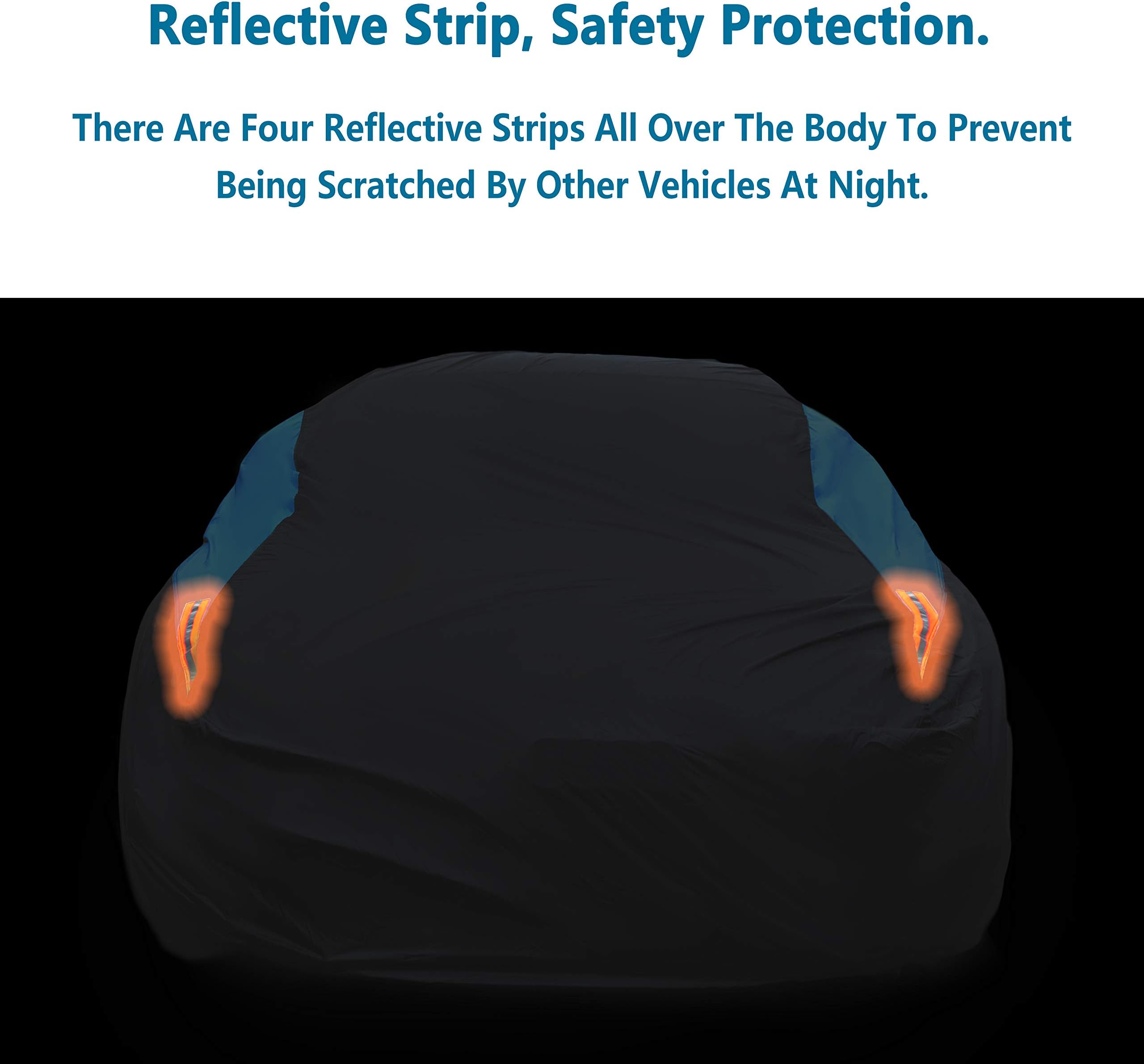 MORNYRAY Waterproof Car Cover All Weather Snowproof UV Protection Windproof Outdoor Full car Cover, Universal Fit for Sedan (Blue, A0-Fit Sedan Length(Up to 153 inch)