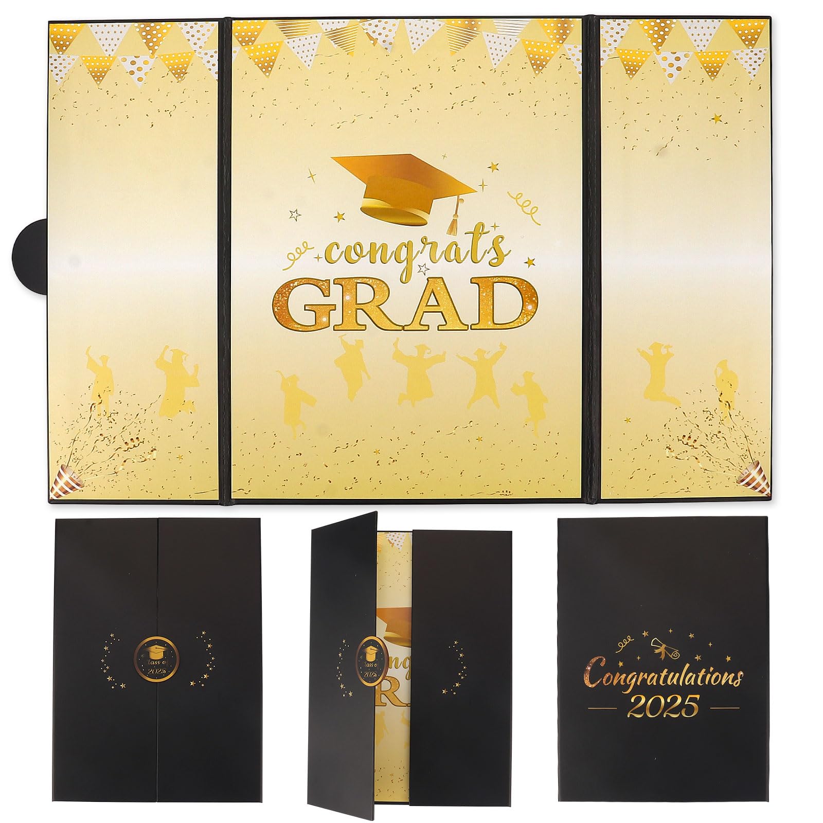 Blinket Gold Class of 2025 Graduation Signature Book – Creative Guest Book Alternative for High School & College Graduates, 2025 Graduation Party Decorations Keepsake Gifts