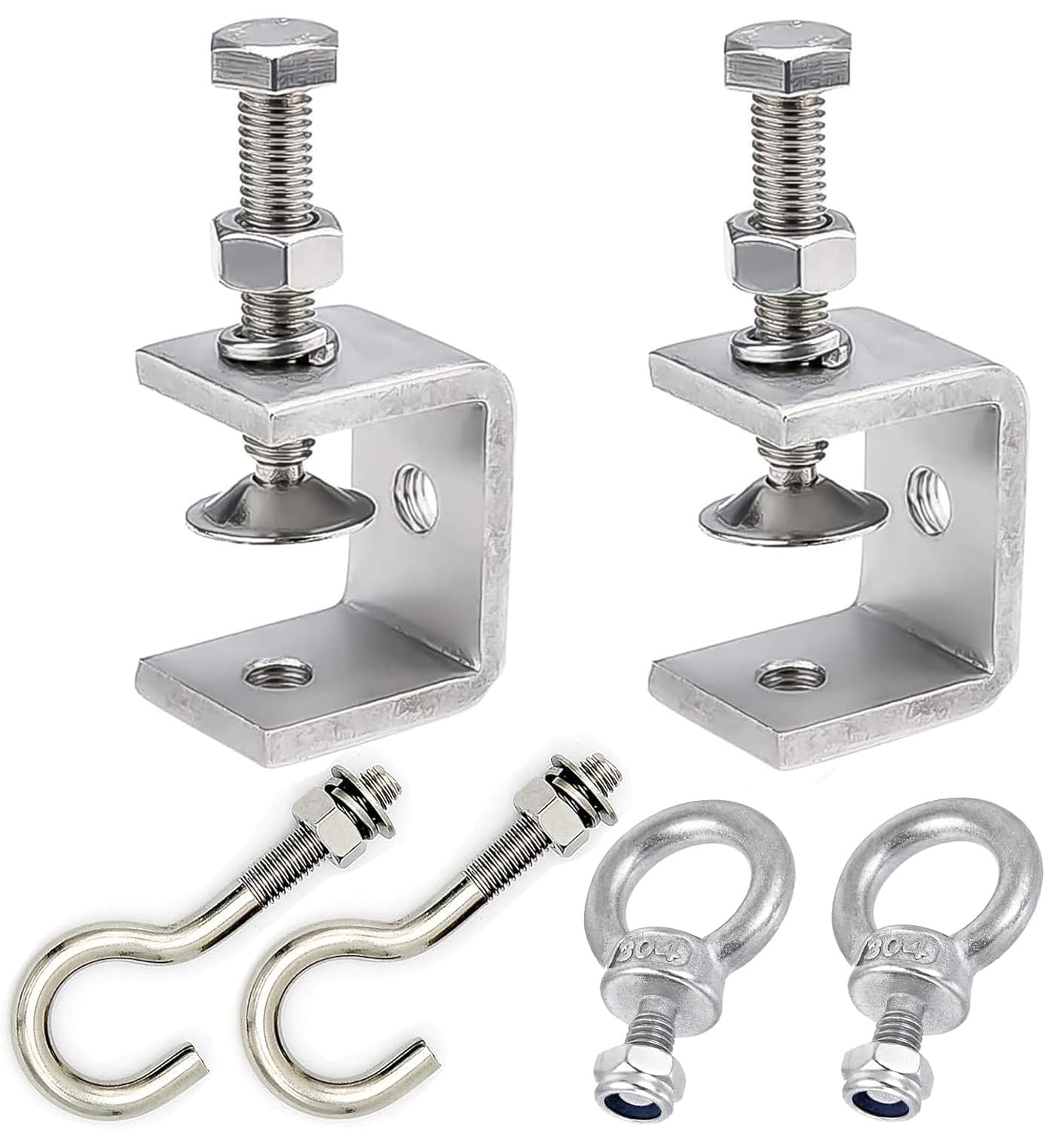 Lot de 4 serre-joints en C en acier inoxydable, 50 mm, pour fixation de