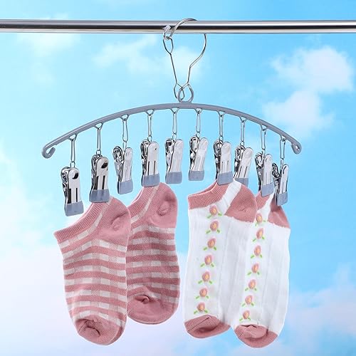 Miniatura 4 de Alipis Organizador de sombreros para percha, calcetines de metal para gorras de béisbol para armario con 20 clips, soporte para sombreros a prueba