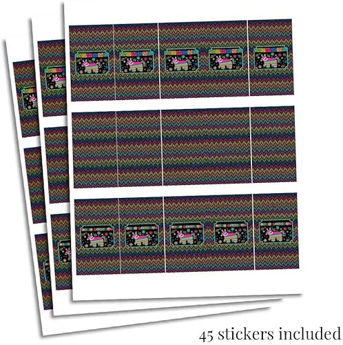 Miniatura 4 de Pinata Hittin' Neon Fiesta - Mini envolturas adhesivas de barra de chocolate con temática de fiesta de neón, 45 etiquetas envolventes de 1.4 x 2.6