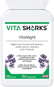 VitaNight | 60 كبسولة نباتية تهدأ ليلاً تمتزج مع الريح قبل النوم في السرير [تركيبة مريحة هادئة]