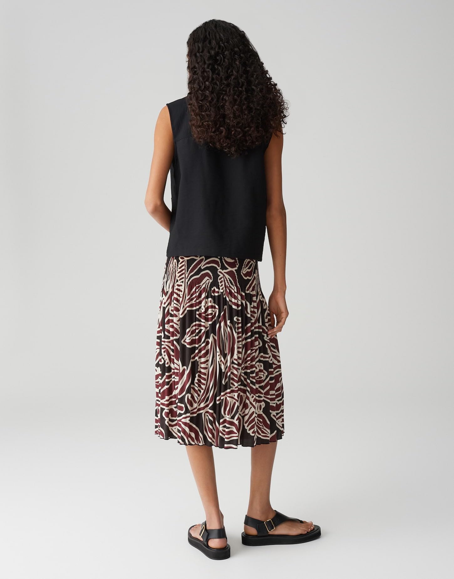 OPUS Damen Midirock | Plisseerock RIBANE Tropical mit Komfortbund