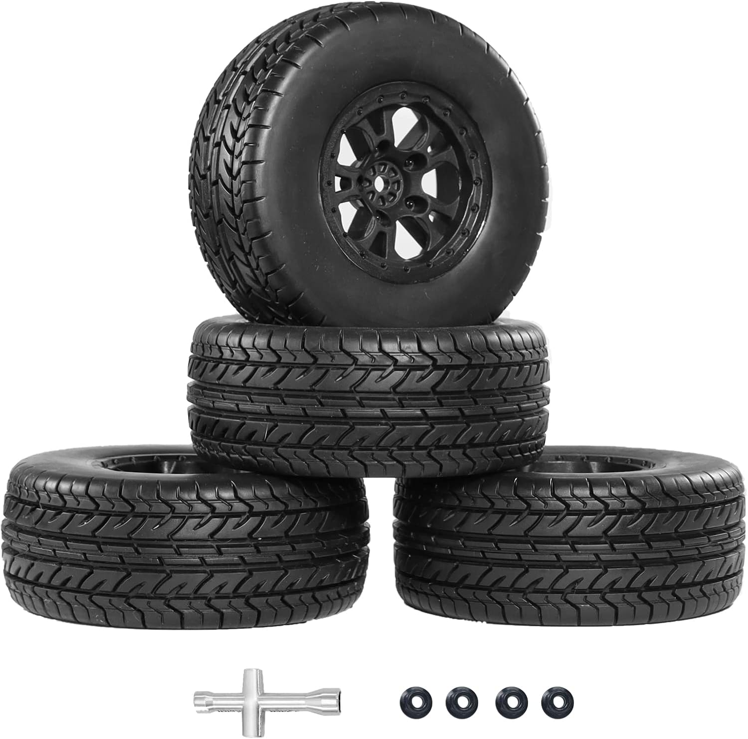 RCMOXETO 12mm Hex RC Wheels and Tires for 1/10 Scale RC