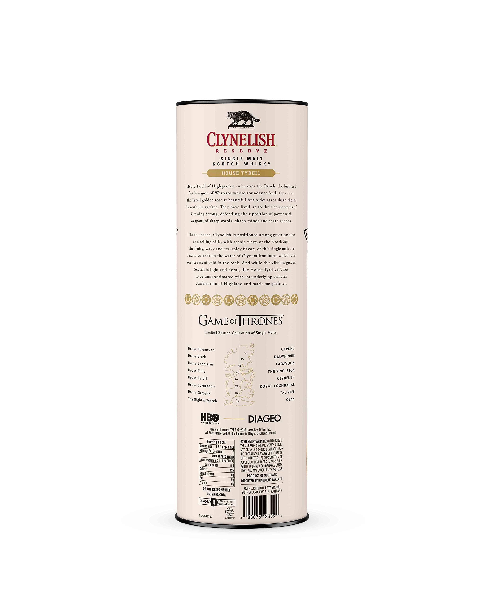 Clynelish Reserve Single Malt Scotch Whisky - Haus Tyrell Game of Thrones Limitierte Edition (1 x 0.7 l)
