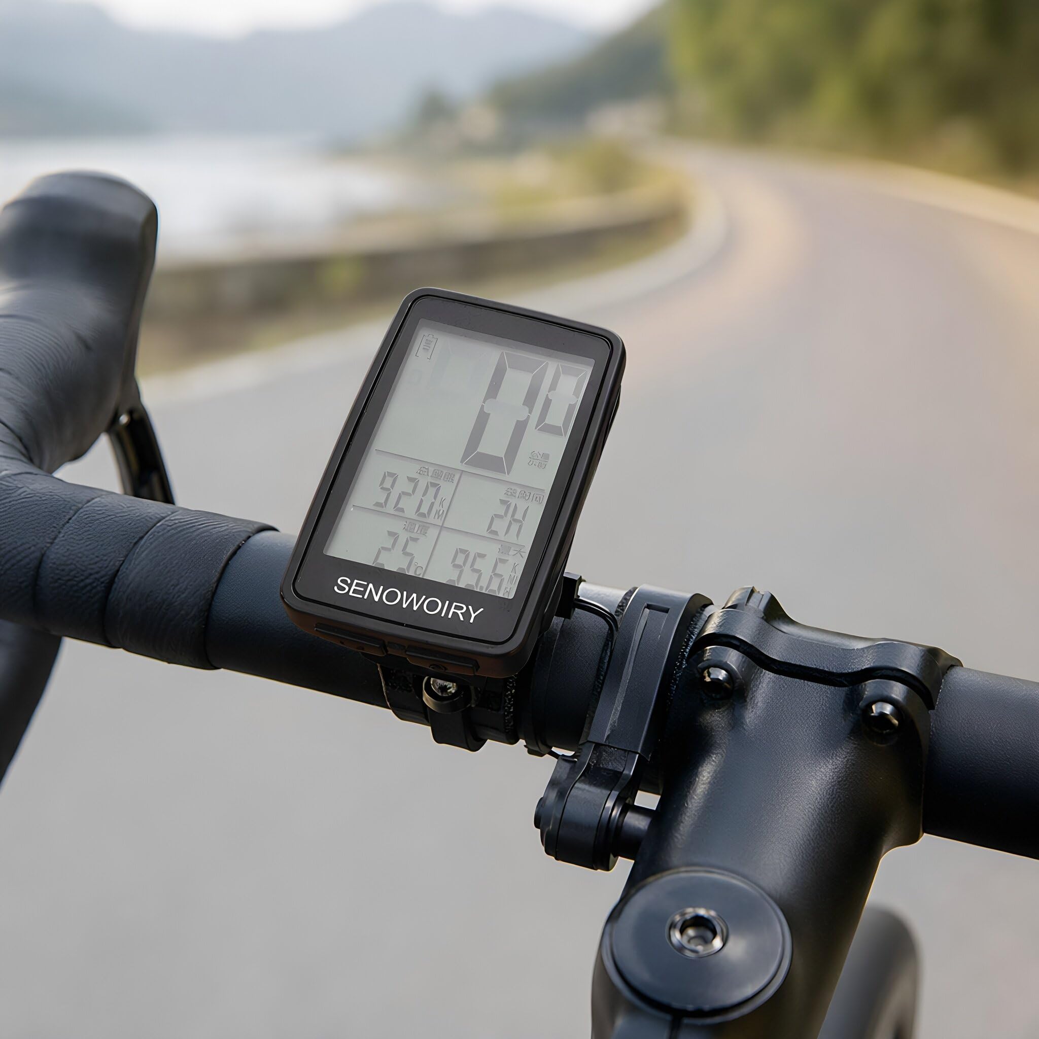 Veemoon Ciclocomputer wireless impermeabile, con retroilluminazione e | Tachimetro e contachilometri wireless per bicicletta - Monitor di velocità per bici da strada - Batteria a lunga durata