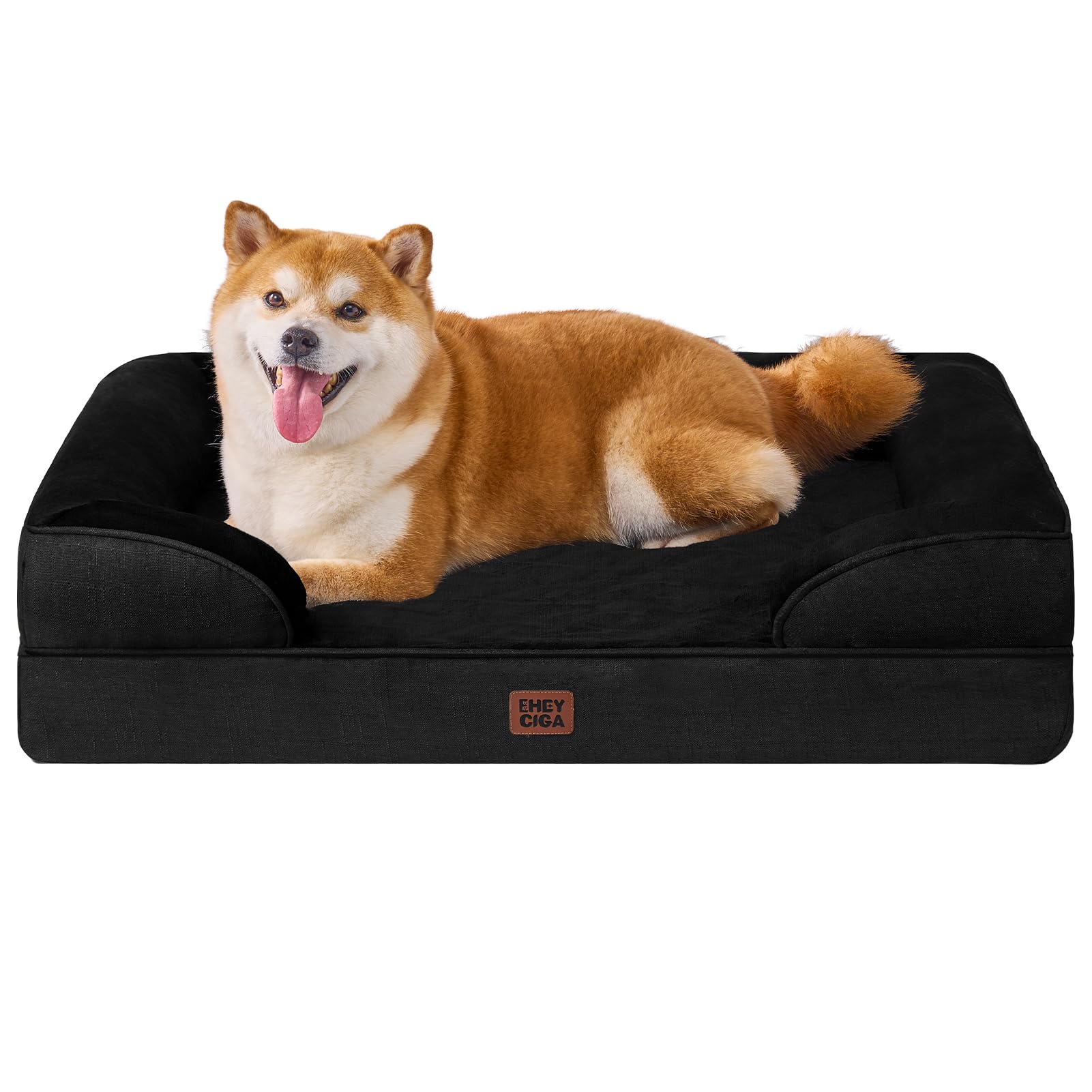 EHEYCIGA Orthopädisches Hundebett, Memory Foam Hundekorb, Waschbar Hundesofa Wasserdicht rutschfest, Hundecouch mit Hohem Rand